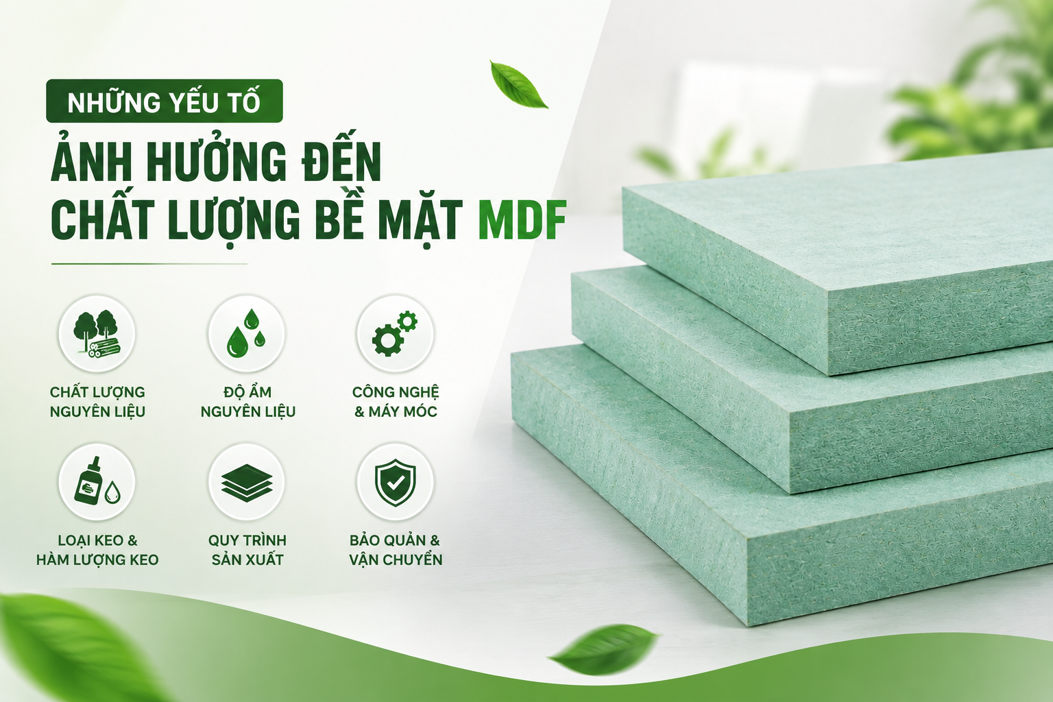 Những yếu tố ảnh hưởng đến chất lượng bề mặt MDF